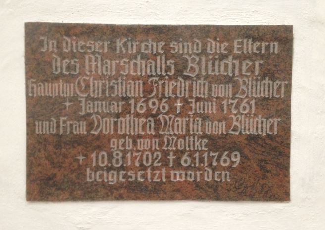 Gedenkstein Christian Friedrich von Blücher, St. Petri, Rostock, Mecklenburg