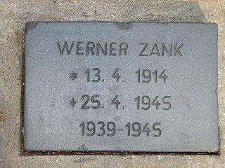Werner Zank, Grabstein auf dem Parkfriedhof Lichterfelde, Thuner Platz, Berlin-Lichterfelde