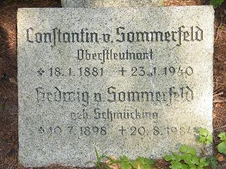 Hedwig von Sommerfeld, geb. Schmücking, Grabstein auf dem Parkfriedhof Lichterfelde, Thuner Platz, B