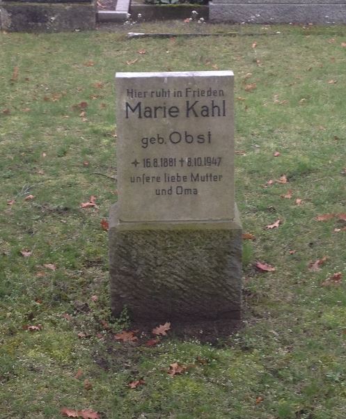 Grabstein Marie Kahl, geb. Obst, Invalidenfriedhof Berlin, Deutschland