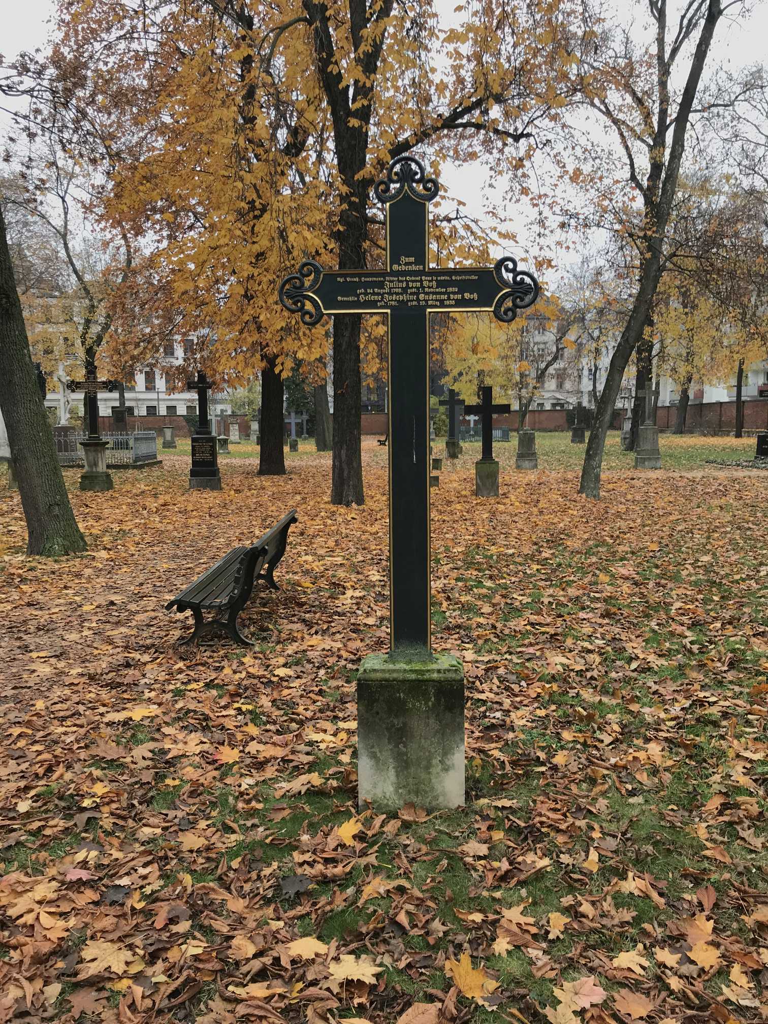Grabstein Helene Sophie Johanna von Voß, geb. Gerneritz, Alter Garnisonfriedhof Berlin