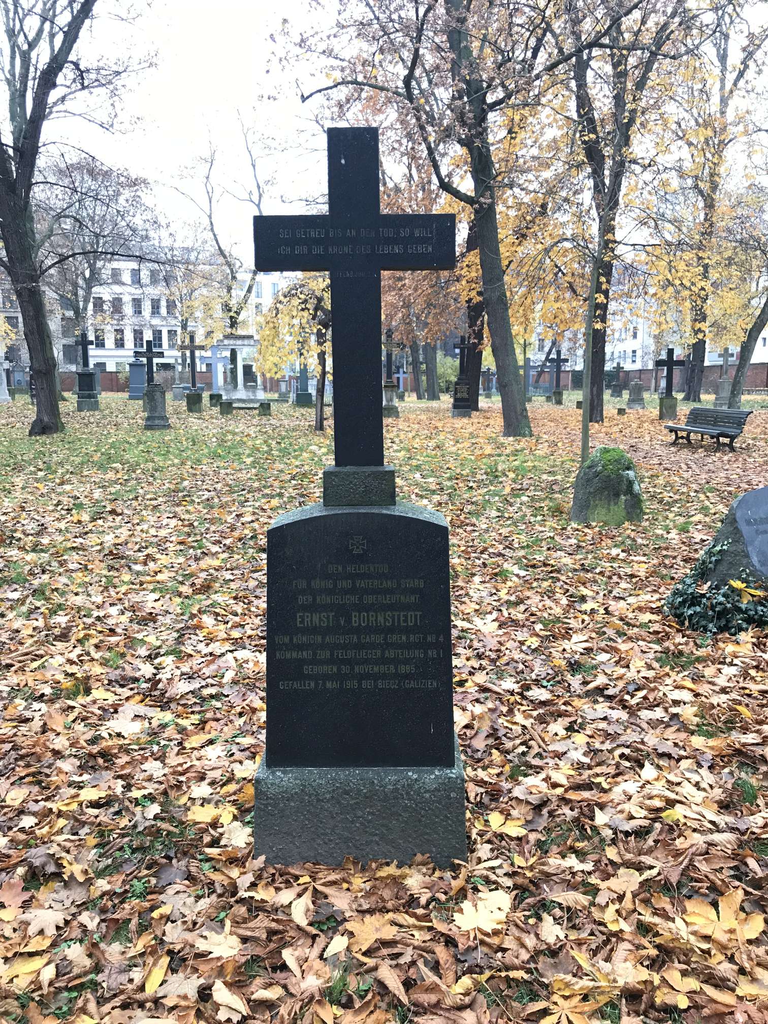 Grabstein Ernst von Bornstedt, Alter Garnisonfriedhof Berlin